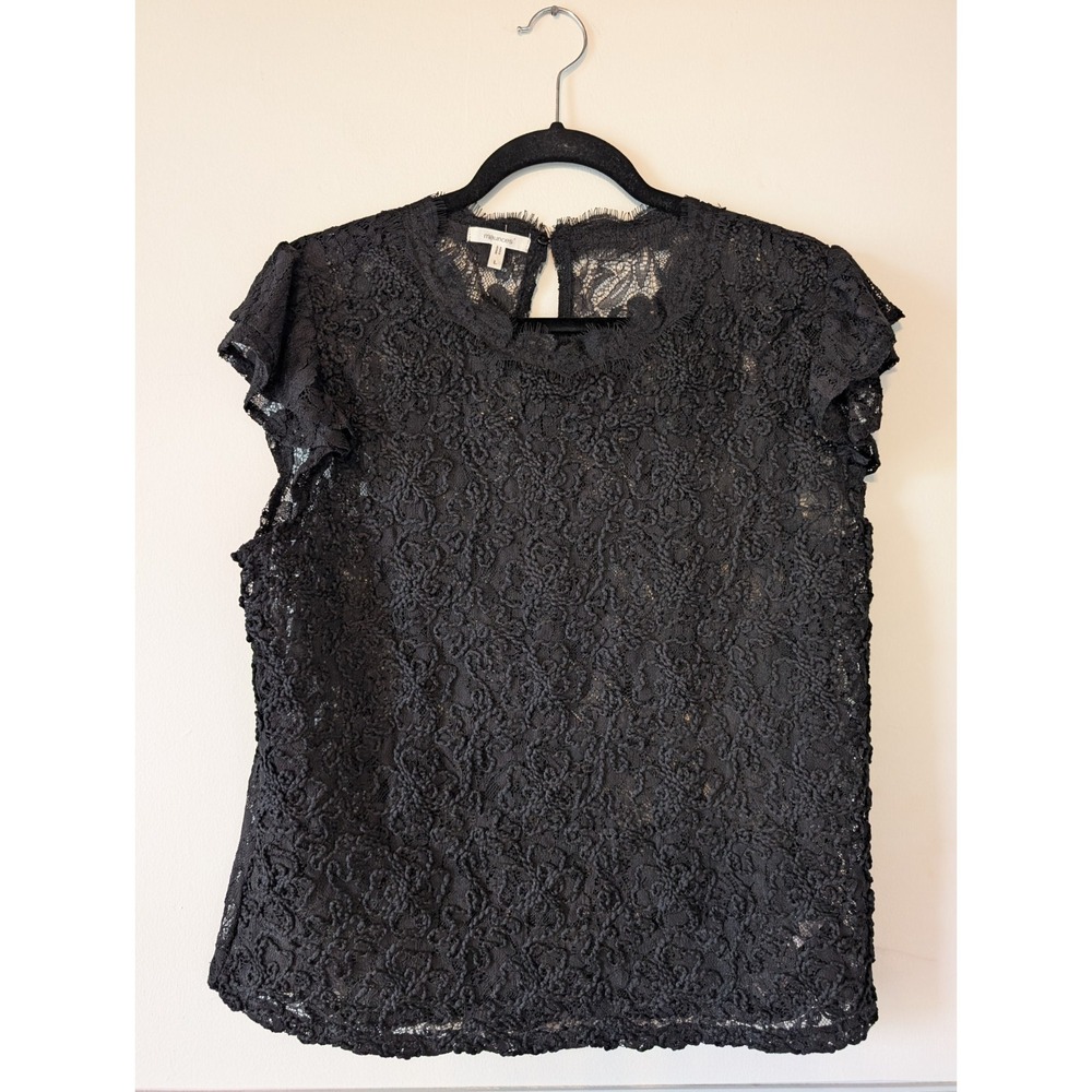 Maurices Sheer Lace Blouse Large Black Whimsigoth Dark Fairy Vamp Gothic Witchy